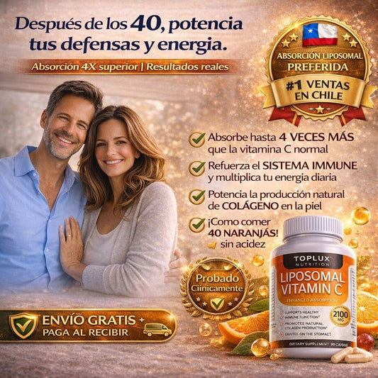 LIPOSOMAL VITAMINA C - 2100 mg – 90 Cápsulas🍊